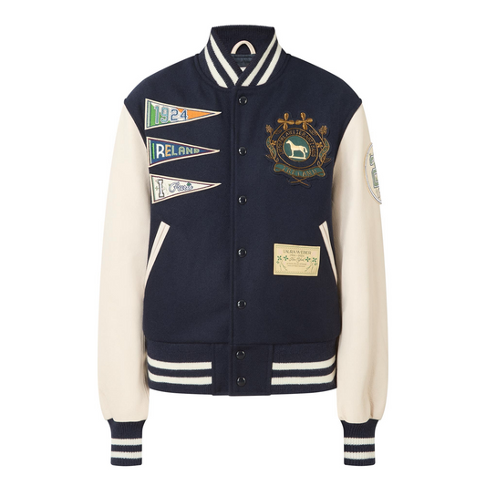 Flag Embroidered Bomber Jacket